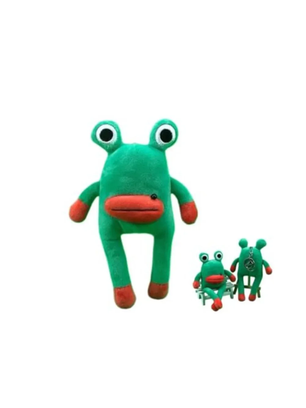 Quirky Ugly Plush Frog Stuffed Animal Keychain, Novelty Monster Doll Charm for